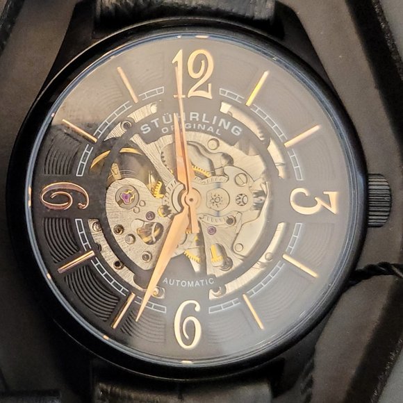 Stuhrling Delphi 992 Automatic 42mm Skeleton (Black) - Picture 2 of 4